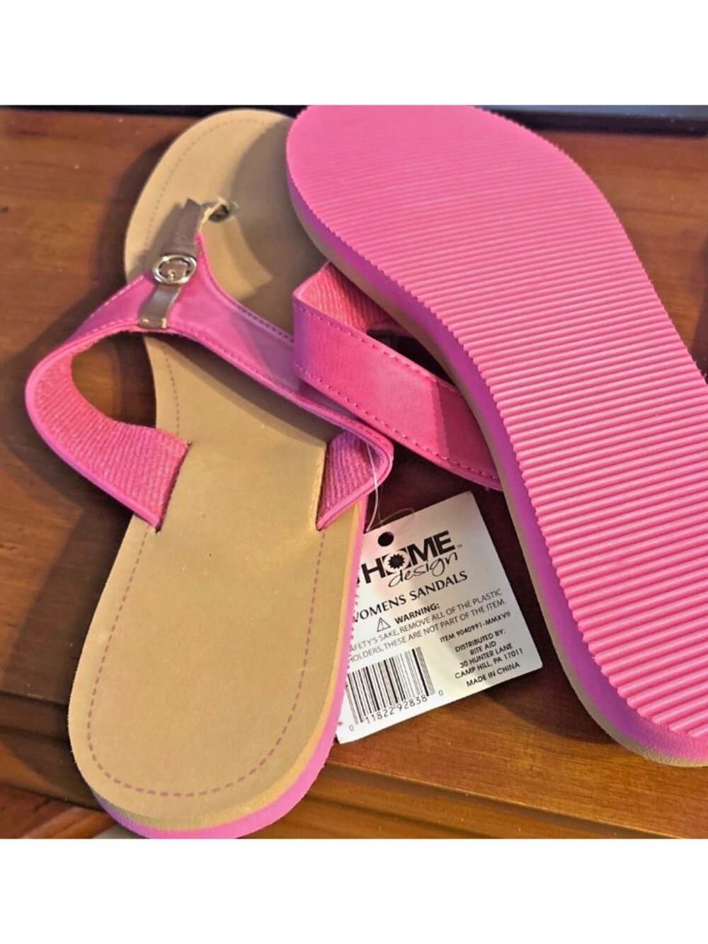 Womens Pink Sandals With Brown Accents Size Large 9/10 Casual Comfortable Style - Picture 8 of 8